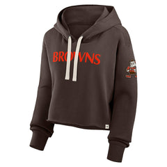 Fanatics Cleveland Browns Women's Oversized Hometown Heritage Cropped Hoodie Brown