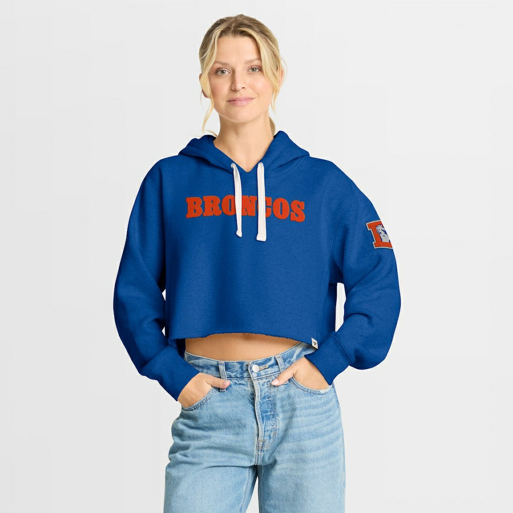 Fanatics Denver Broncos Women's Oversized Hometown Heritage Cropped Hoodie Royal