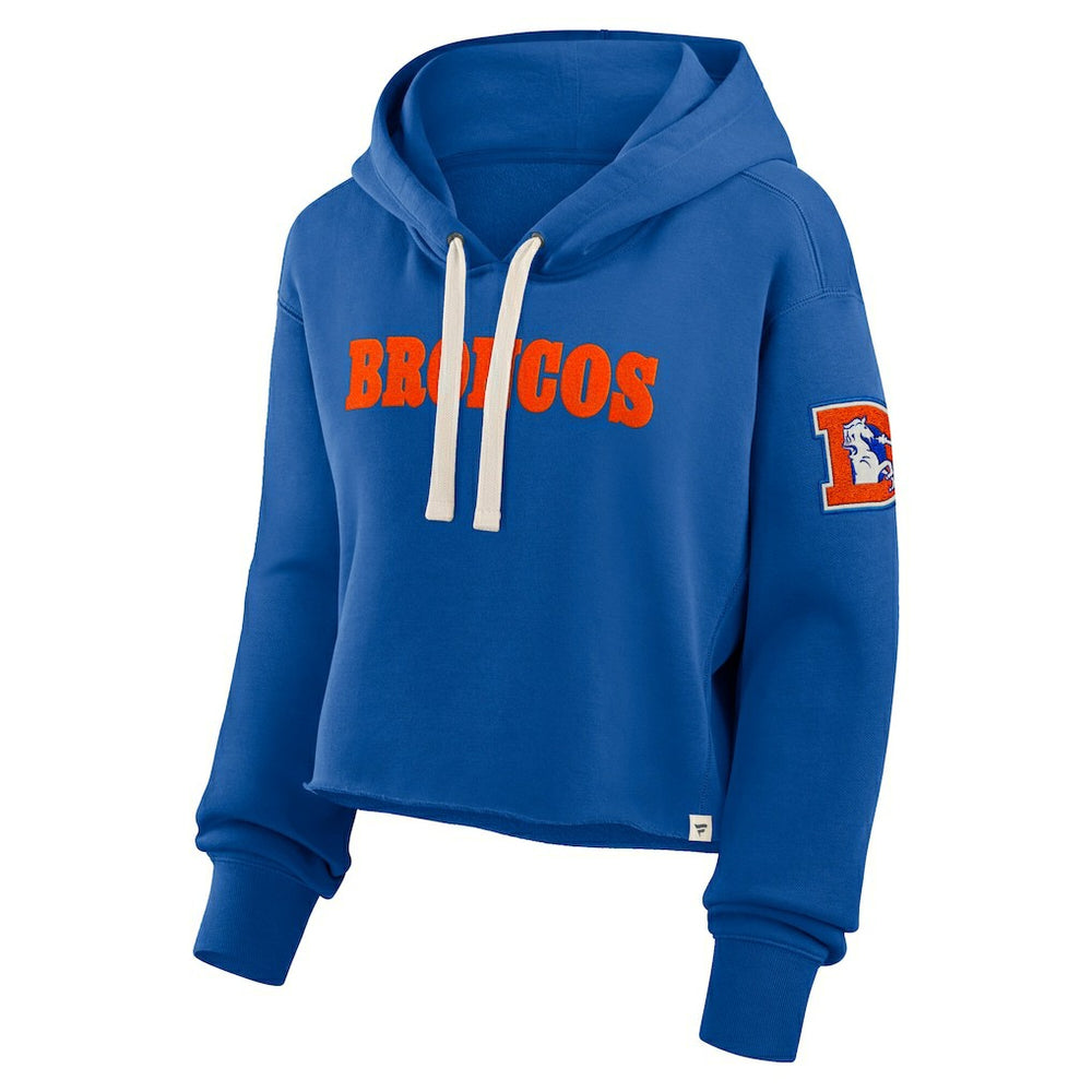 Fanatics Denver Broncos Women's Oversized Hometown Heritage Cropped Hoodie Royal