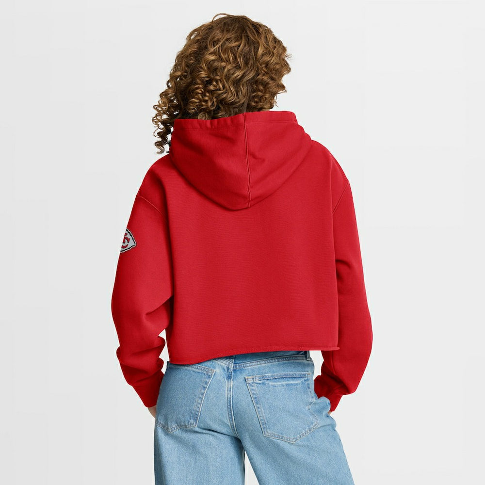 Fanatics Kansas City Chiefs Women's Oversized Hometown Heritage Cropped Hoodie Red