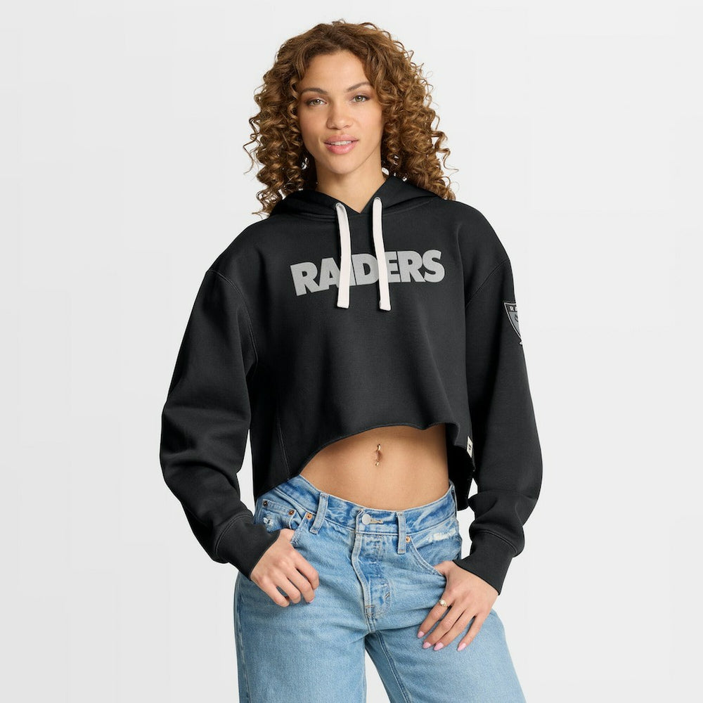 Fanatics Las Vegas Raiders Women's Oversized Hometown Heritage Cropped Hoodie Black