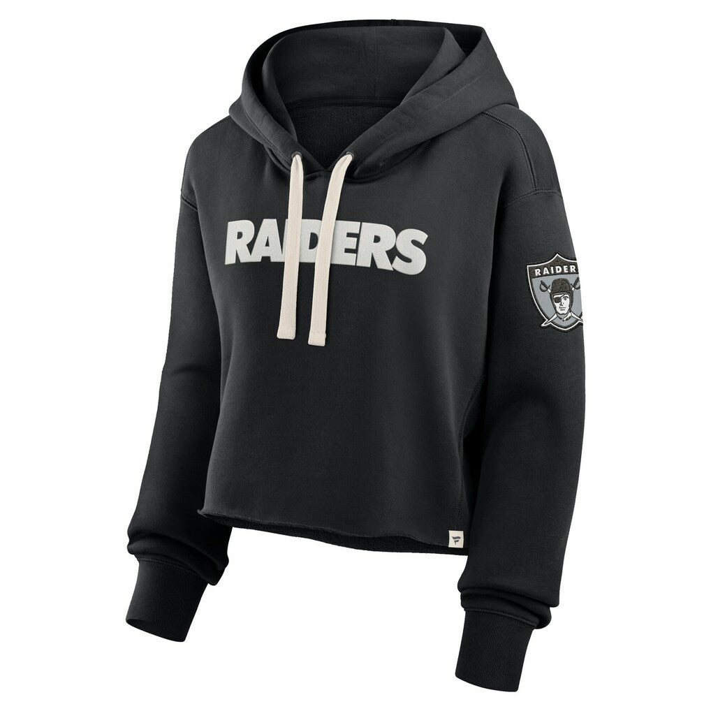 Fanatics Las Vegas Raiders Women's Oversized Hometown Heritage Cropped Hoodie Black