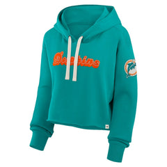 Fanatics Miami Dolphins Women's Oversized Hometown Heritage Cropped Hoodie Aqua