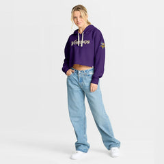 Fanatics Minnesota Vikings Women's Oversized Hometown Heritage Cropped Hoodie Purple