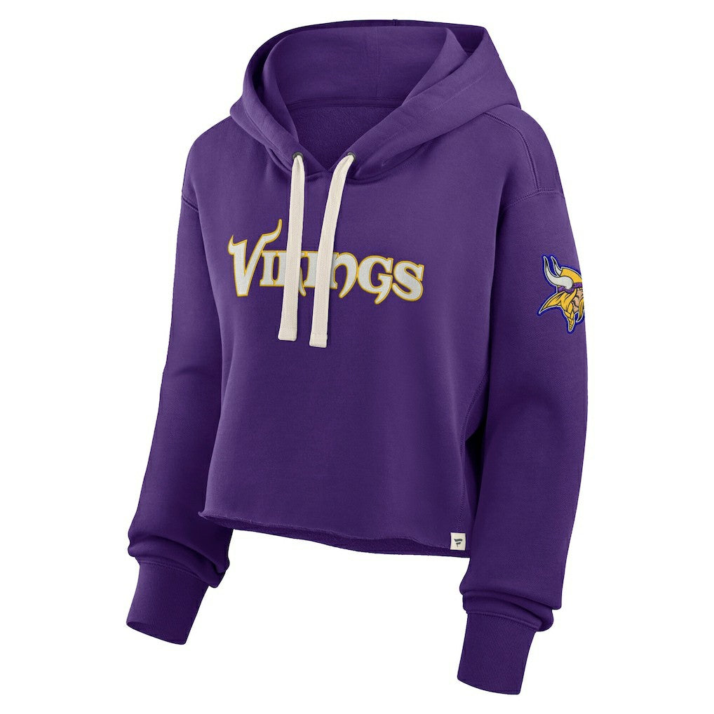 Fanatics Minnesota Vikings Women's Oversized Hometown Heritage Cropped Hoodie Purple