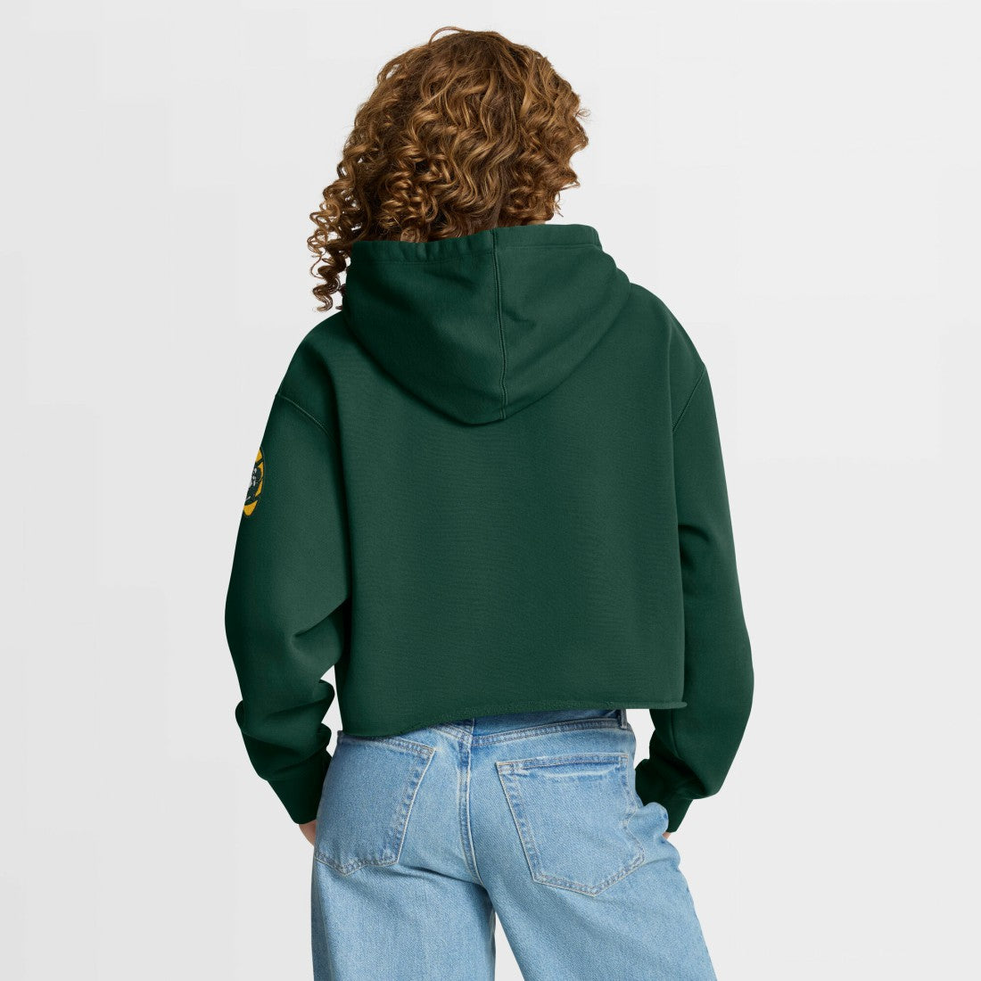 Fanatics Green Bay Packers Women's Oversized Hometown Heritage Cropped Hoodie Green