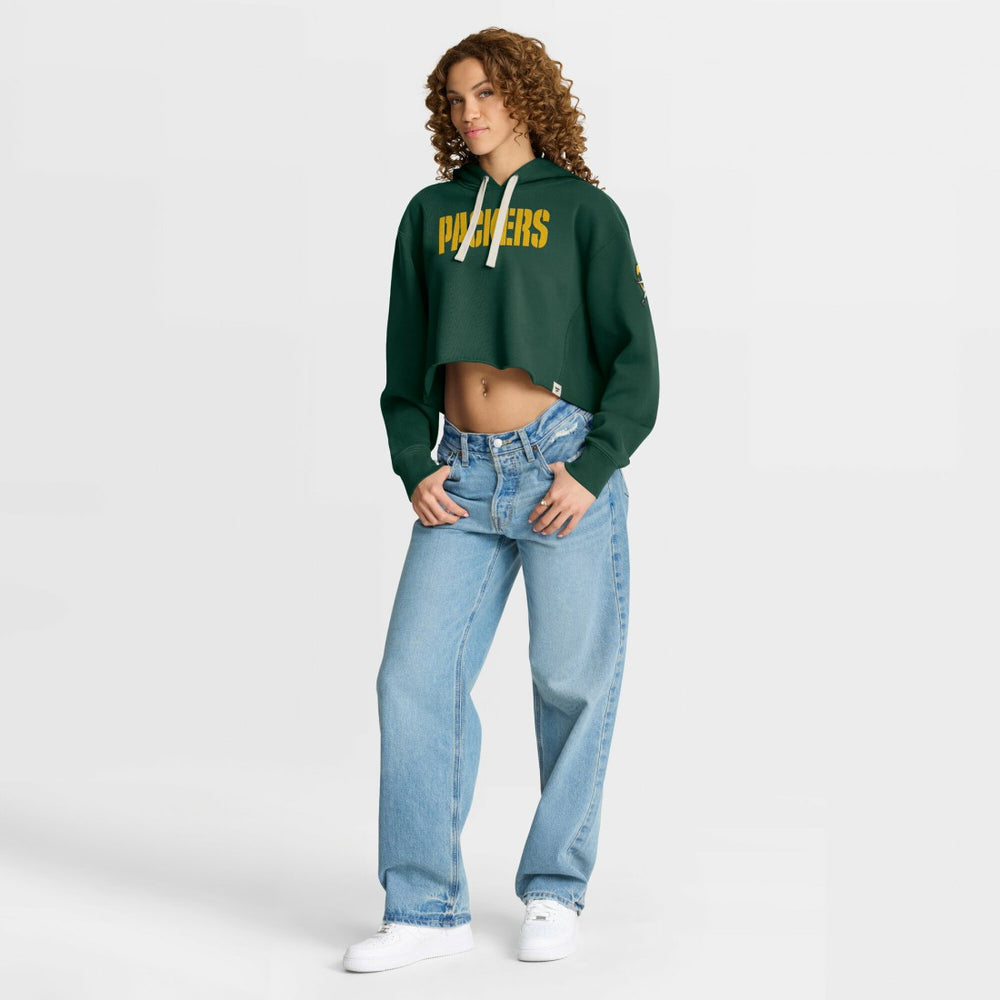 Fanatics Green Bay Packers Women's Oversized Hometown Heritage Cropped Hoodie Green