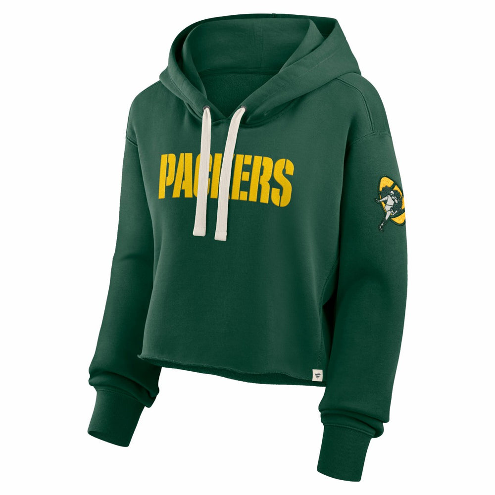 Fanatics Green Bay Packers Women's Oversized Hometown Heritage Cropped Hoodie Green