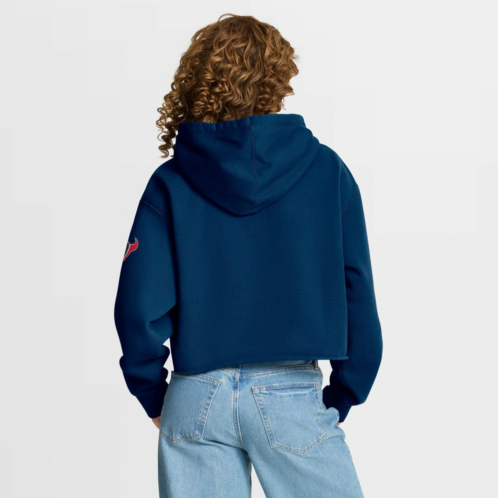 Fanatics Houston Texans Women's Oversized Hometown Heritage Cropped Hoodie Navy