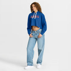 Fanatics New England Patriots Women's Oversized Hometown Heritage Cropped Hoodie Royal