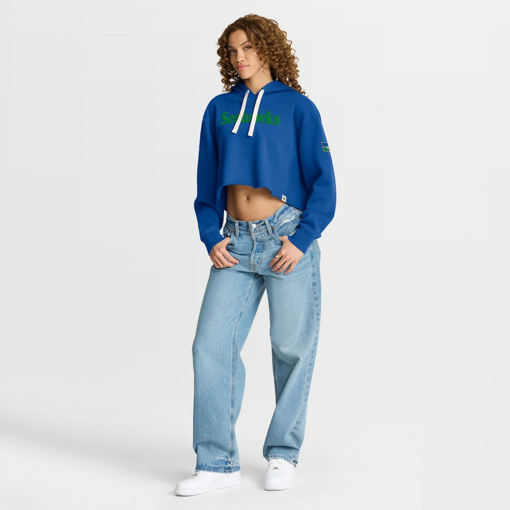 Fanatics Seattle Seahawks Women's Oversized Hometown Heritage Cropped Hoodie Royal