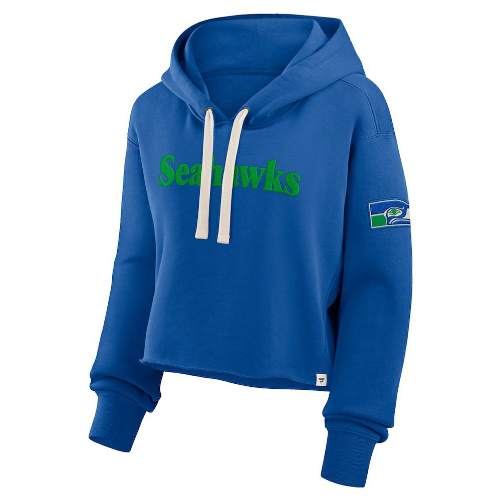 Fanatics Seattle Seahawks Women's Oversized Hometown Heritage Cropped Hoodie Royal