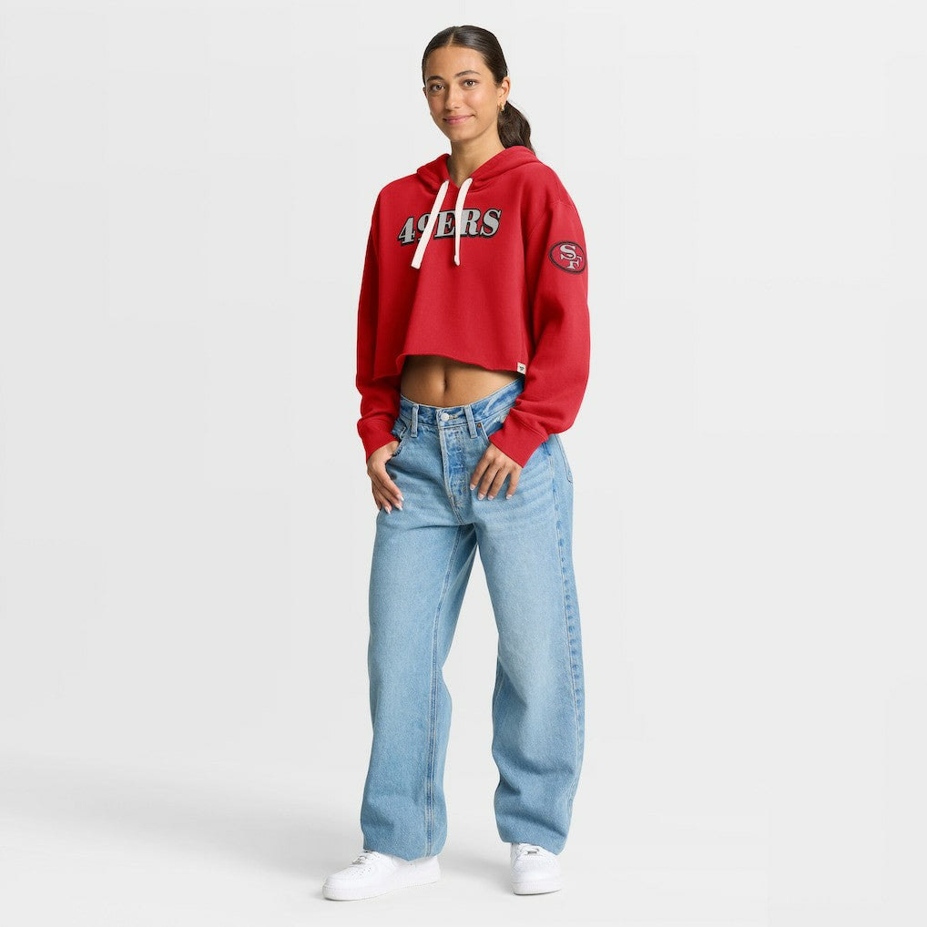 Fanatics San Francisco 49ers Women's Oversized Hometown Heritage Cropped Hoodie Scarlet