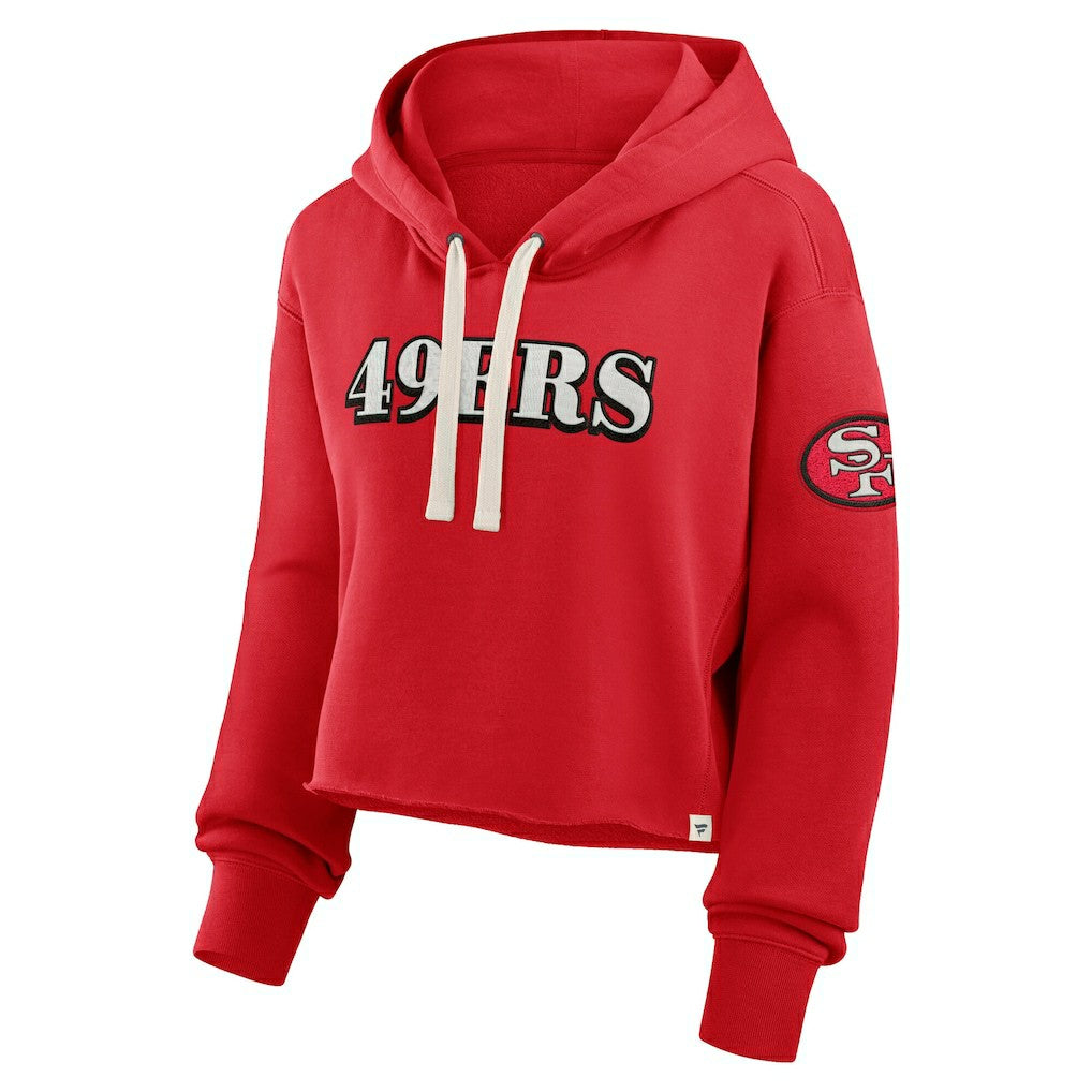 Fanatics San Francisco 49ers Women's Oversized Hometown Heritage Cropped Hoodie Scarlet