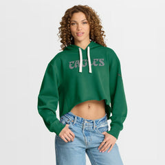 Fanatics Philadelphia Eagles Women's Oversized Hometown Heritage Cropped Hoodie Kelly Green