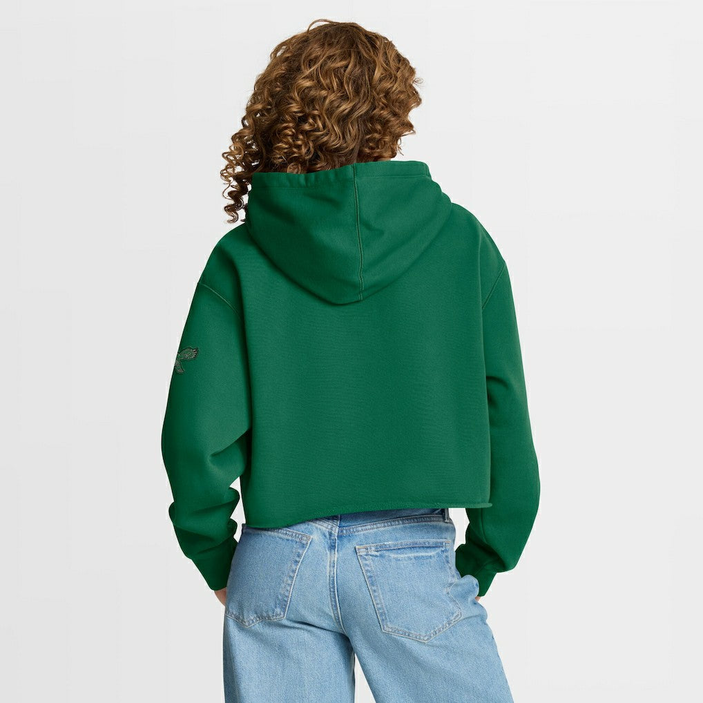Fanatics Philadelphia Eagles Women's Oversized Hometown Heritage Cropped Hoodie Kelly Green
