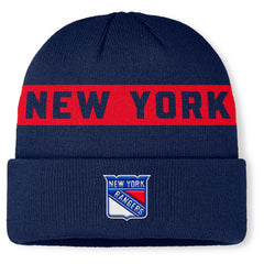 New York Rangers Fanatics Authentic Pro Rink Cuffed Knit Hat - Navy - NHL 202498857