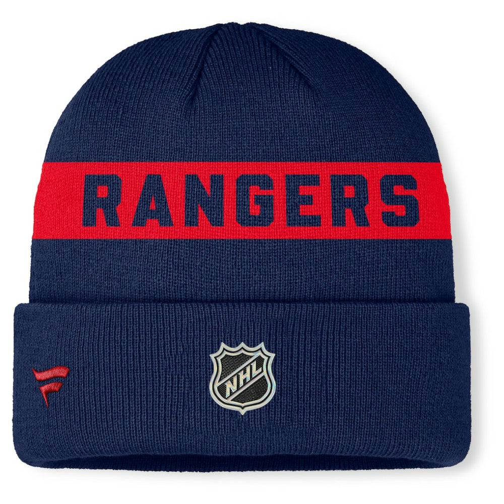 New York Rangers Fanatics Authentic Pro Rink Cuffed Knit Hat - Navy - NHL 202498857