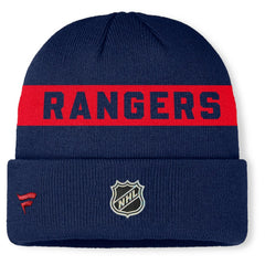 New York Rangers Fanatics Authentic Pro Rink Cuffed Knit Hat - Navy - NHL 202498857