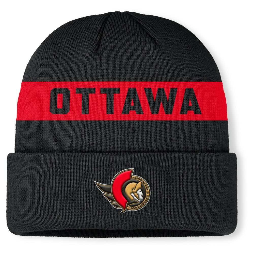 Ottawa Senators Fanatics Authentic Pro Rink Cuffed Knit Hat - Black - NHL 202498859