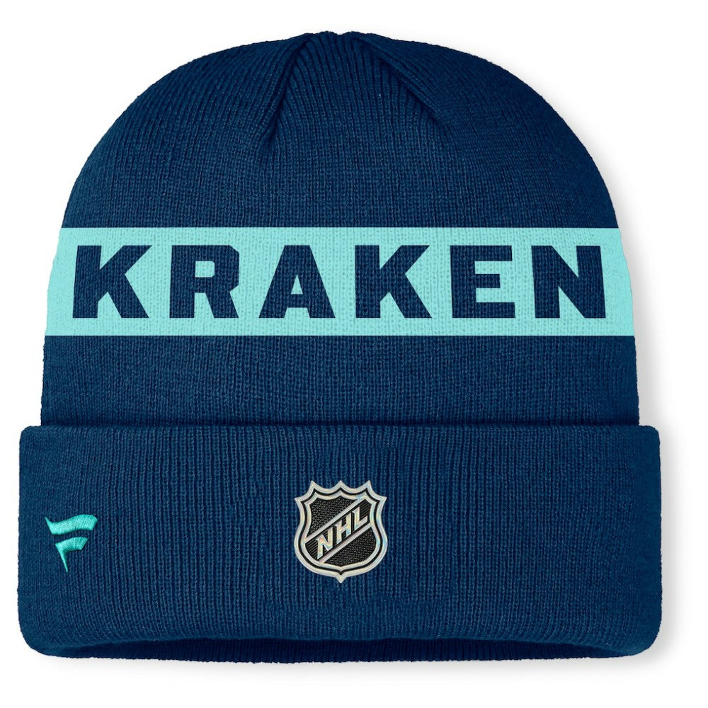 Seattle Kraken Fanatics Authentic Pro Rink Cuffed Knit Hat - Deep Sea Blue - NHL 202498866