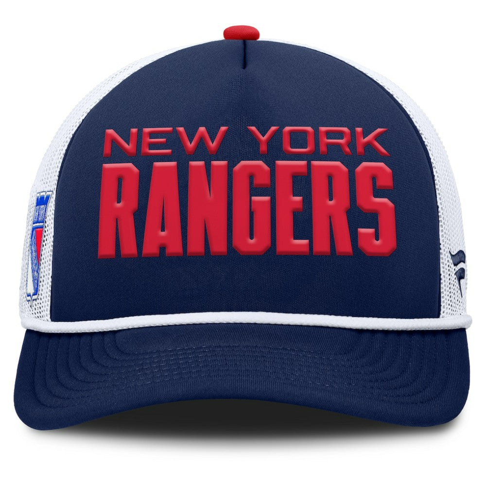 New York Rangers Fanatics Authentic Pro Rink A-Frame Adjustable Hat - Navy/White - NHL 202498888