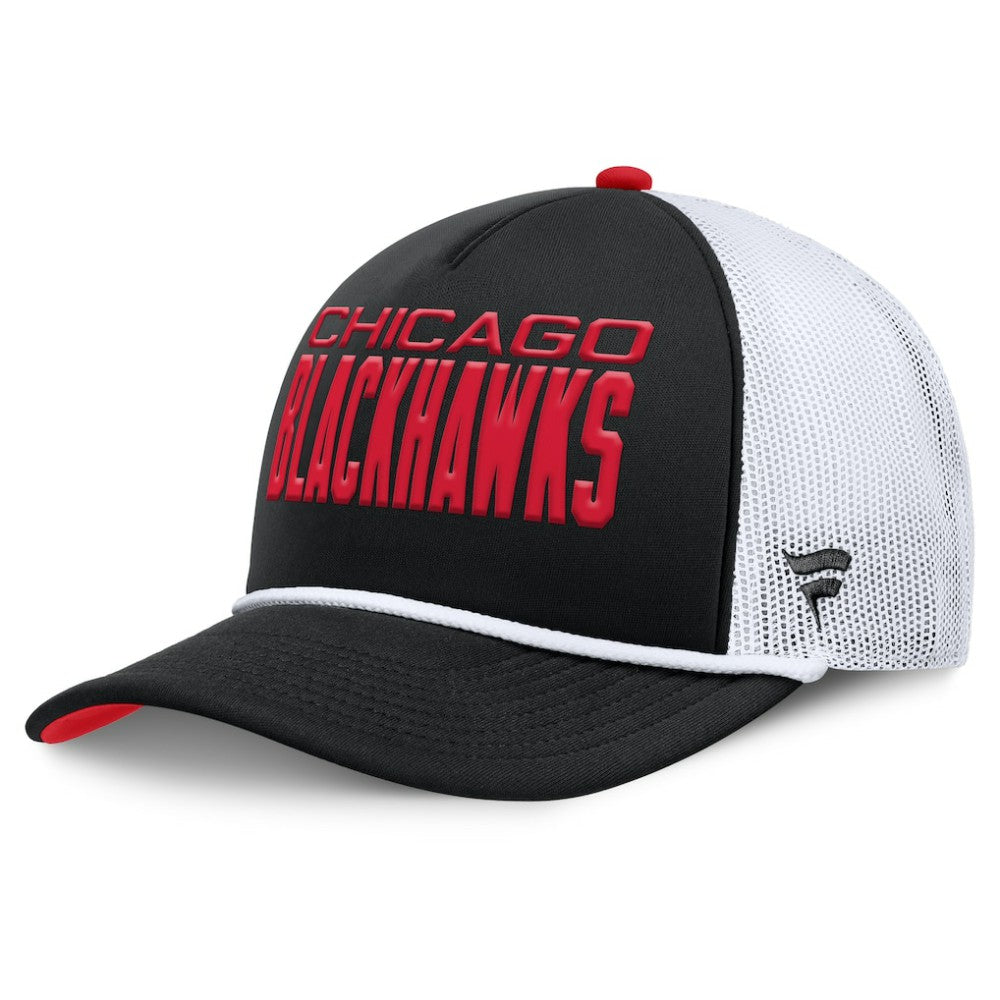 Chicago Blackhawks Fanatics Authentic Pro Rink A-Frame Adjustable Hat - Black/White - NHL 202498890