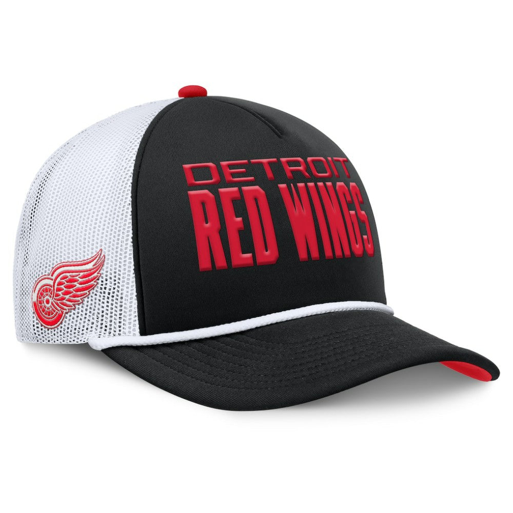 Detroit Red Wings Fanatics Authentic Pro Rink A-Frame Adjustable Hat - Black/White - NHL 202498892