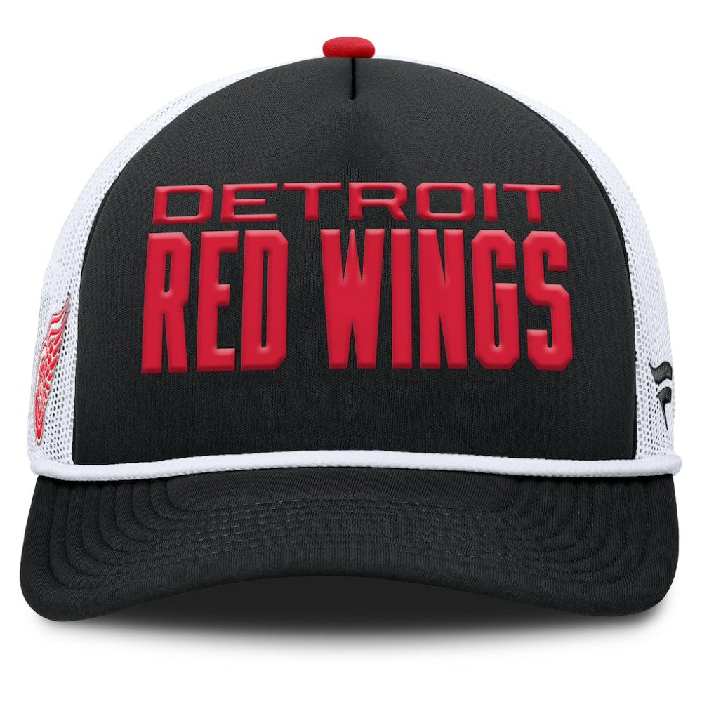 Detroit Red Wings Fanatics Authentic Pro Rink A-Frame Adjustable Hat - Black/White - NHL 202498892