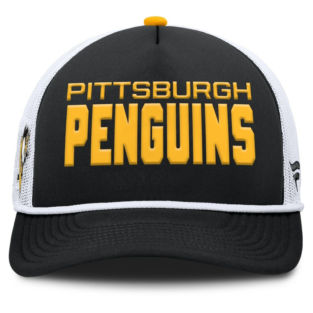 Pittsburgh Penguins Fanatics Authentic Pro Rink A-Frame Adjustable Hat - Black/White - NHL 202498897