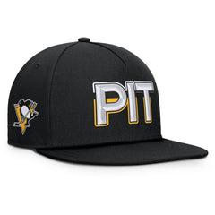 Pittsburgh Penguins Fanatics Authentic Pro Rink Team Code Snapback Hat - Black - NHL 202498912