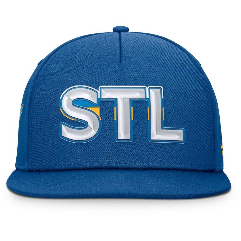 St. Louis Blues Fanatics Authentic Pro Rink Team Code Snapback Hat - Blue - NHL 202498915