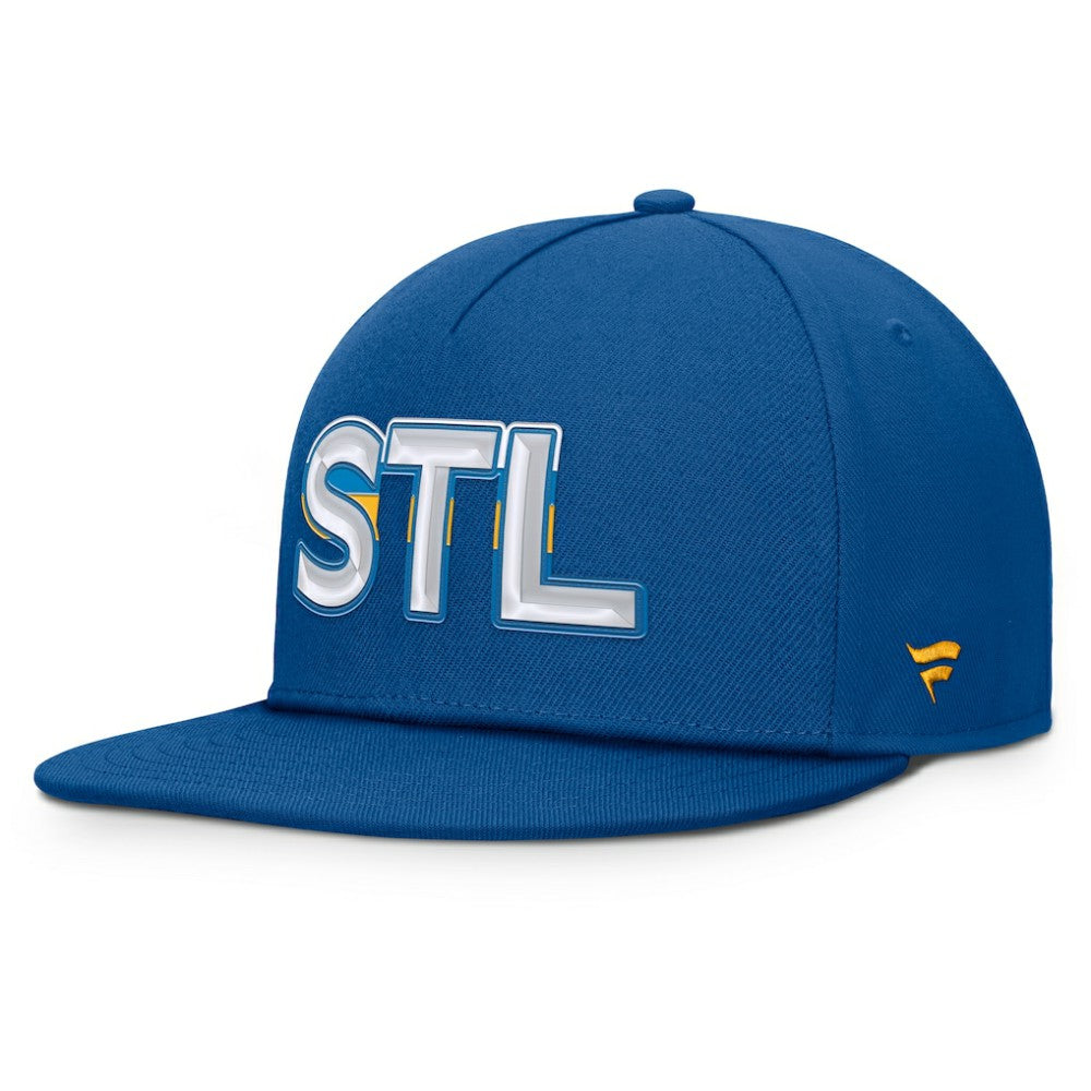 St. Louis Blues Fanatics Authentic Pro Rink Team Code Snapback Hat - Blue - NHL 202498915