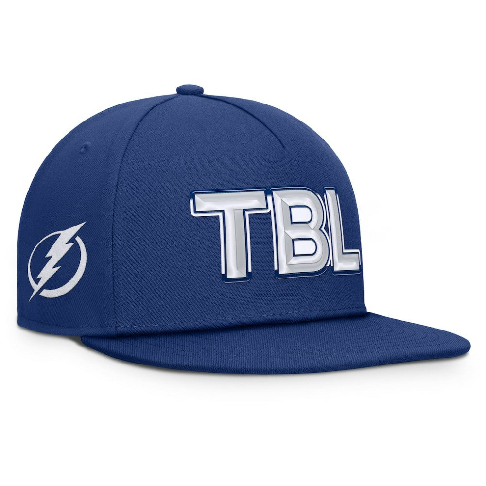 Tampa Bay Lightning Fanatics Authentic Pro Rink Team Code Snapback Hat - Blue - NHL 202498916