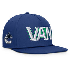 Vancouver Canucks Fanatics Authentic Pro Rink Team Code Snapback Hat - Blue - NHL 202498918