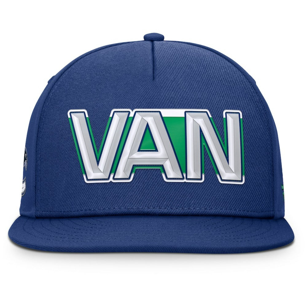 Vancouver Canucks Fanatics Authentic Pro Rink Team Code Snapback Hat - Blue - NHL 202498918