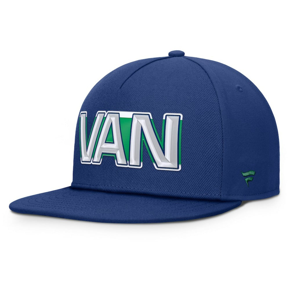 Vancouver Canucks Fanatics Authentic Pro Rink Team Code Snapback Hat - Blue - NHL 202498918