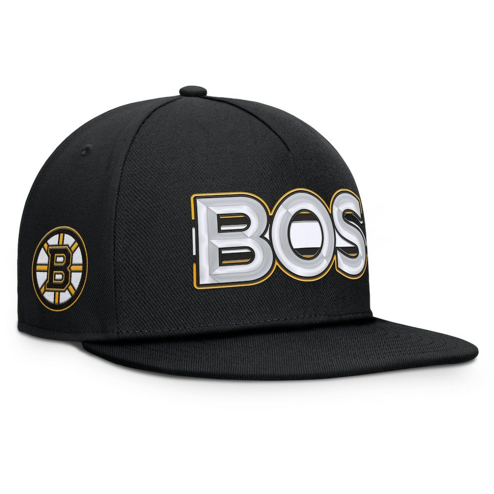 Boston Bruins Fanatics Authentic Pro Rink Team Code Snapback Hat - Black - NHL 202498923