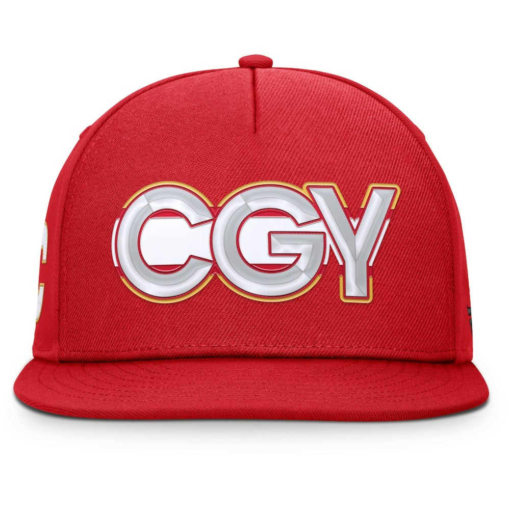 Calgary Flames Fanatics Authentic Pro Rink Team Code Snapback Hat - Red - NHL 202498925