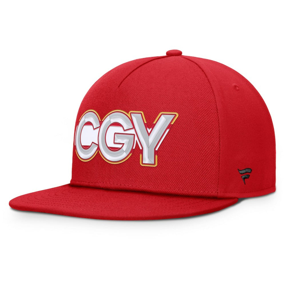 Calgary Flames Fanatics Authentic Pro Rink Team Code Snapback Hat - Red - NHL 202498925