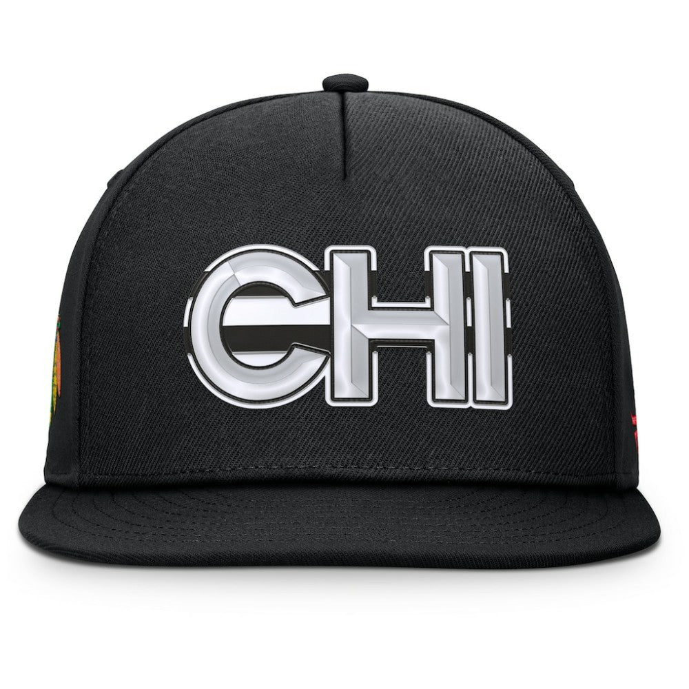 Chicago Blackhawks Fanatics Authentic Pro Rink Team Code Snapback Hat - Black - NHL 202498927