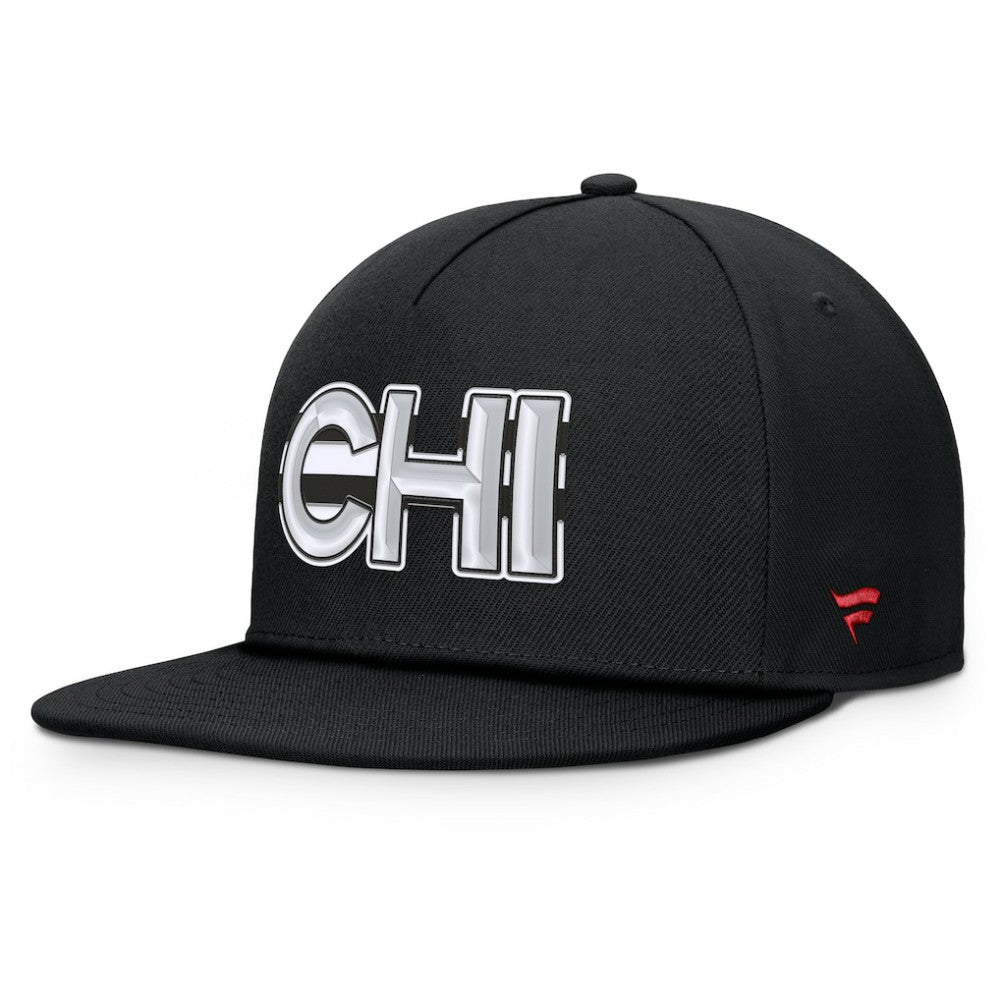 Chicago Blackhawks Fanatics Authentic Pro Rink Team Code Snapback Hat - Black - NHL 202498927