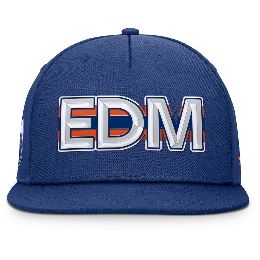 Edmonton Oilers Fanatics Authentic Pro Rink Team Code Snapback Hat - Royal - NHL 202498928