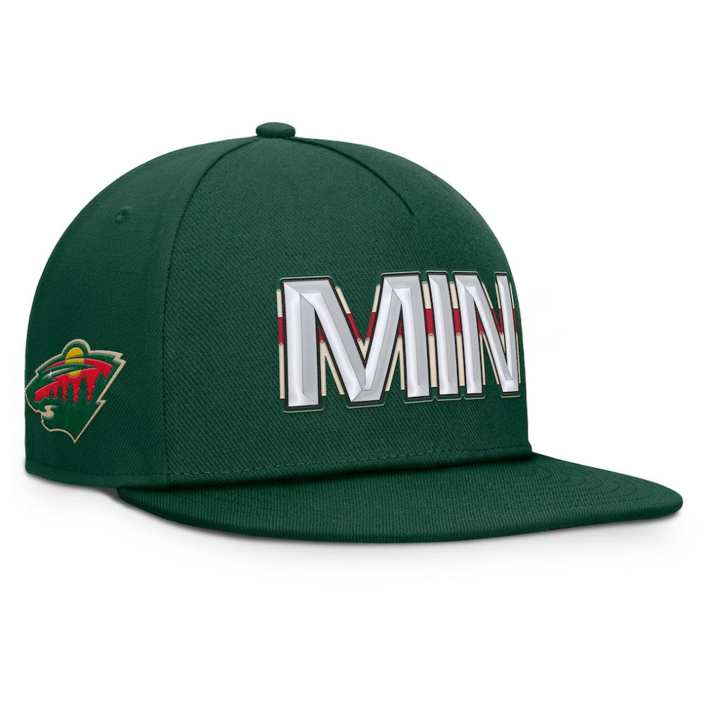 Minnesota Wild Fanatics Authentic Pro Rink Team Code Snapback Hat - Green - NHL 202498931