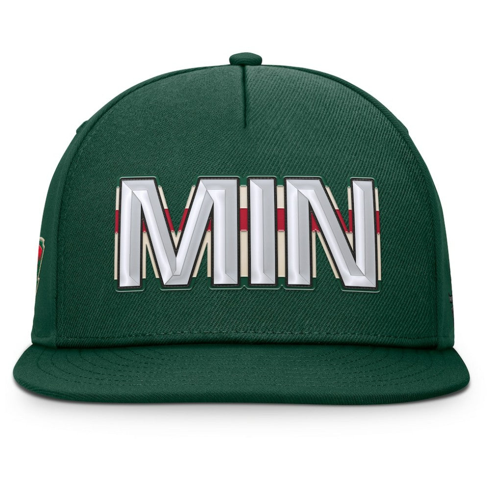 Minnesota Wild Fanatics Authentic Pro Rink Team Code Snapback Hat - Green - NHL 202498931