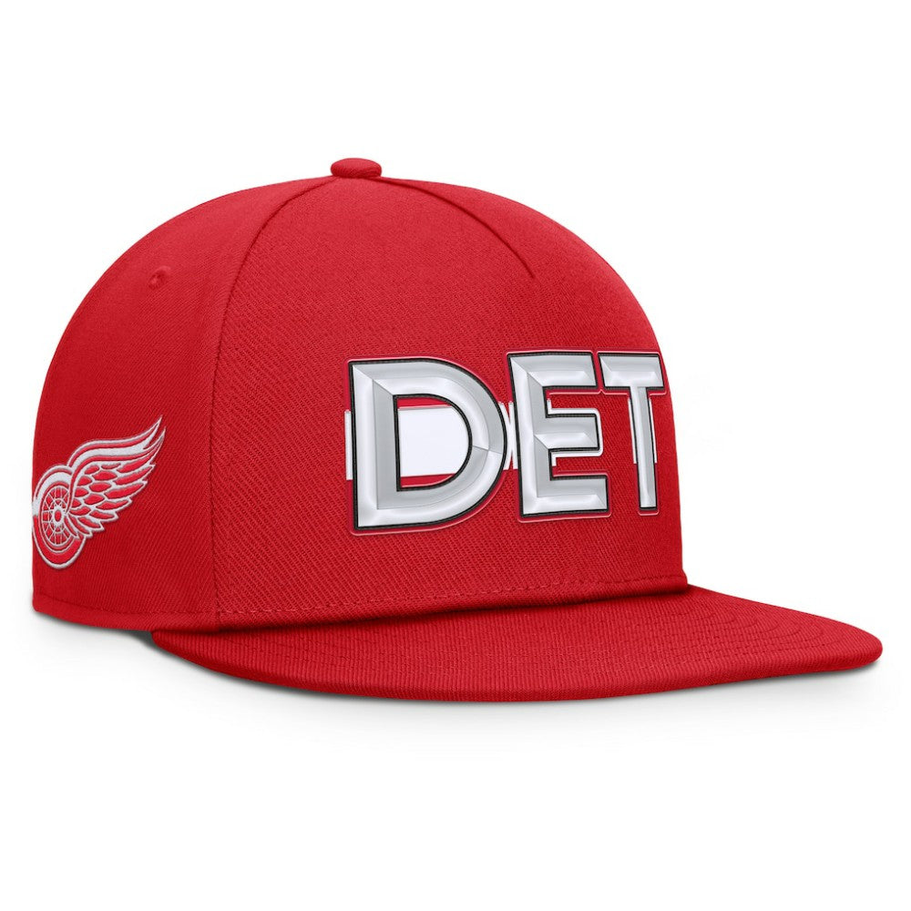 Detroit Red Wings Fanatics Authentic Pro Rink Team Code Snapback Hat - Red - NHL 202498934
