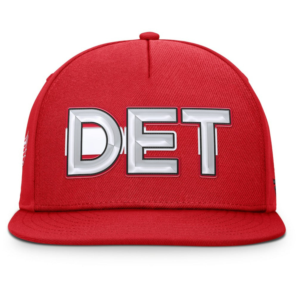 Detroit Red Wings Fanatics Authentic Pro Rink Team Code Snapback Hat - Red - NHL 202498934