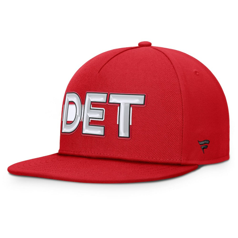 Detroit Red Wings Fanatics Authentic Pro Rink Team Code Snapback Hat - Red - NHL 202498934