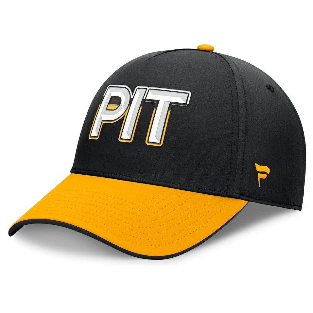 Pittsburgh Penguins Fanatics Authentic Pro Rink Team Code Flex Hat - Black/Gold - NHL 202498976