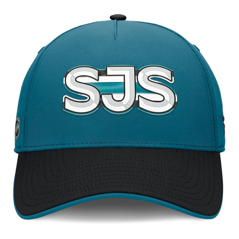 San Jose Sharks Fanatics Authentic Pro Rink Team Code Flex Hat - Teal/Black - NHL 202498977